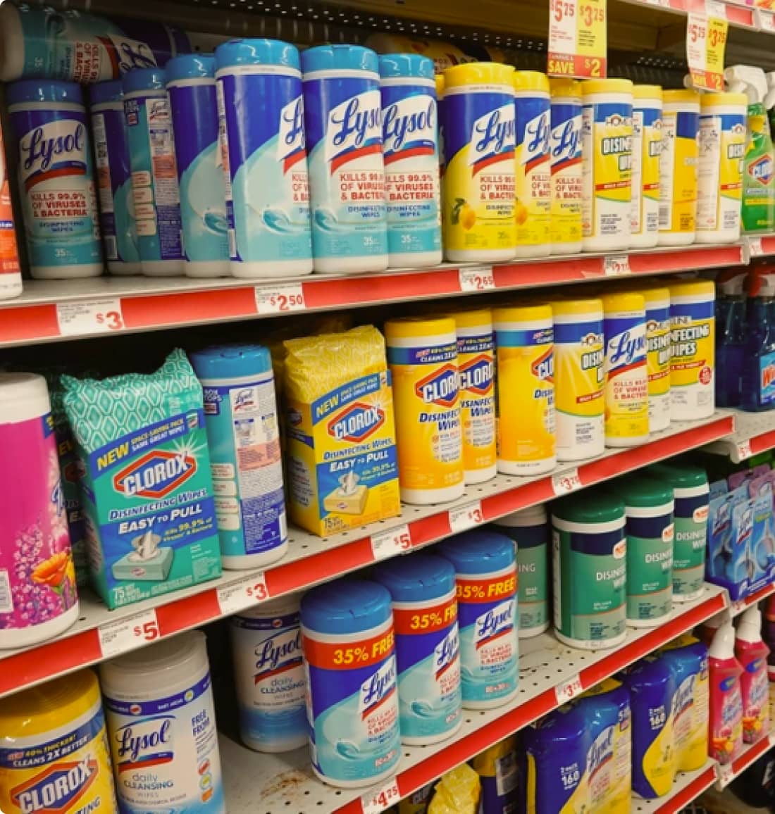 Clorox shelf display products