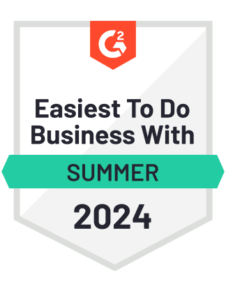 G2 logo Summer 2024 Easiest To Do Business With